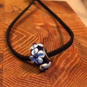 Glass bead leather bracelet